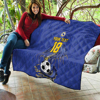 Custom Bosnia and Herzegovina Football 2026 Quilt Blue Dragon National Pride