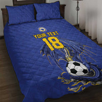 Custom Bosnia and Herzegovina Football 2026 Quilt Bed Set Blue Dragon National Pride