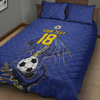 Custom Bosnia and Herzegovina Football 2026 Quilt Bed Set Blue Dragon National Pride