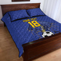 Custom Bosnia and Herzegovina Football 2026 Quilt Bed Set Blue Dragon National Pride