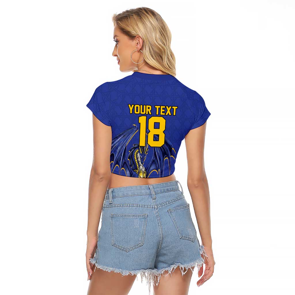 Custom Bosnia and Herzegovina Football 2026 Raglan Cropped T Shirt Blue Dragon National Pride