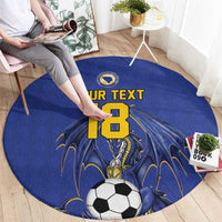 Custom Bosnia and Herzegovina Football 2026 Round Carpet Blue Dragon National Pride