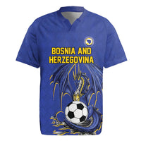 Custom Bosnia and Herzegovina Football 2026 Rugby Jersey Blue Dragon National Pride