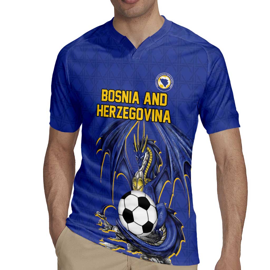 Custom Bosnia and Herzegovina Football 2026 Rugby Jersey Blue Dragon National Pride