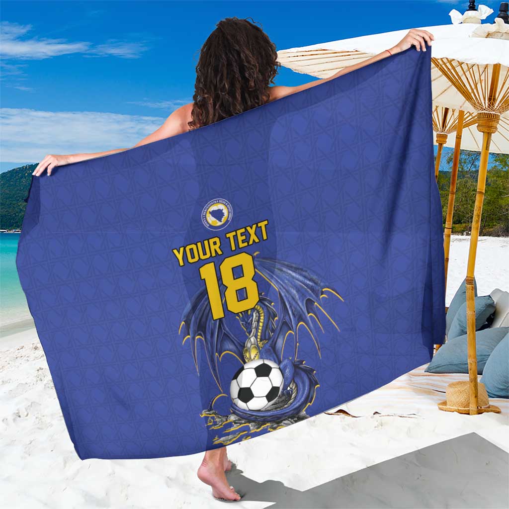 Custom Bosnia and Herzegovina Football 2026 Sarong Blue Dragon National Pride