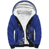 Custom Bosnia and Herzegovina Football 2026 Sherpa Hoodie Blue Dragon National Pride