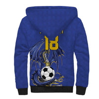Custom Bosnia and Herzegovina Football 2026 Sherpa Hoodie Blue Dragon National Pride