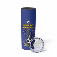 Custom Bosnia and Herzegovina Football 2026 Skinny Tumbler Blue Dragon National Pride