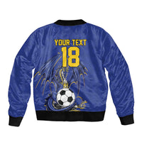 Custom Bosnia and Herzegovina Football 2026 Sleeve Zip Bomber Jacket Blue Dragon National Pride