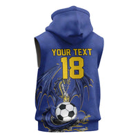 Custom Bosnia and Herzegovina Football 2026 Sleeveless Hoodie Blue Dragon National Pride