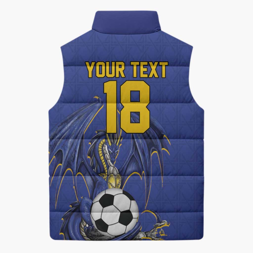 Custom Bosnia and Herzegovina Football 2026 Sleeveless Puffer Jacket Blue Dragon National Pride