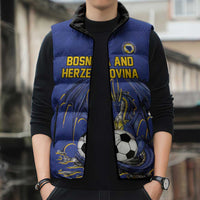 Custom Bosnia and Herzegovina Football 2026 Sleeveless Puffer Jacket Blue Dragon National Pride