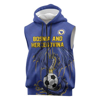 Custom Bosnia and Herzegovina Football 2026 Sleeveless Zip Hoodie Blue Dragon National Pride