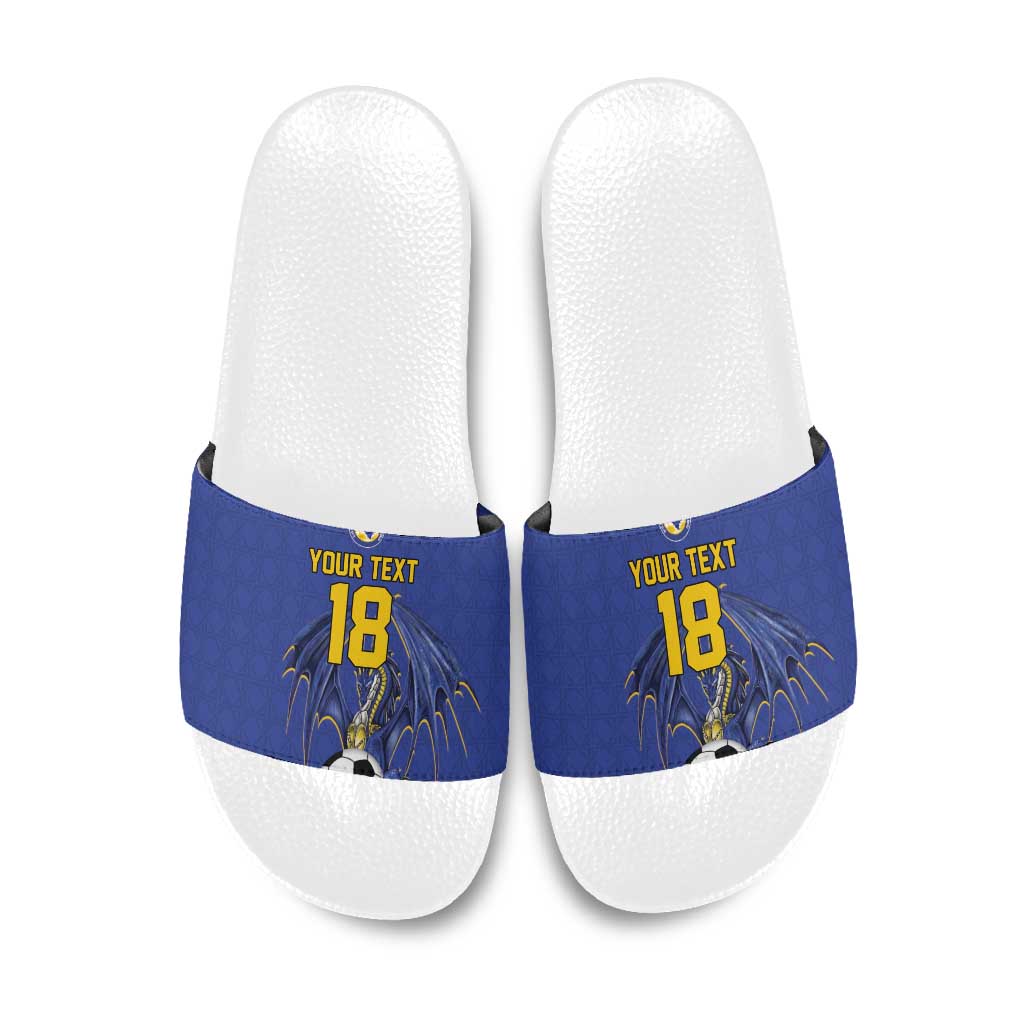 Custom Bosnia and Herzegovina Football 2026 Slide Sandals Blue Dragon National Pride