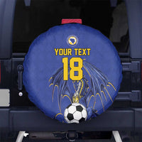 Custom Bosnia and Herzegovina Football 2026 Spare Tire Cover Blue Dragon National Pride