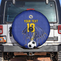 Custom Bosnia and Herzegovina Football 2026 Spare Tire Cover Blue Dragon National Pride