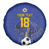 Custom Bosnia and Herzegovina Football 2026 Spare Tire Cover Blue Dragon National Pride