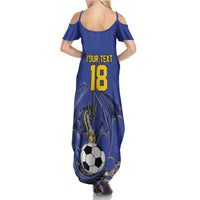 Custom Bosnia and Herzegovina Football 2026 Summer Maxi Dress Blue Dragon National Pride
