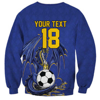 Custom Bosnia and Herzegovina Football 2026 Sweatshirt Blue Dragon National Pride
