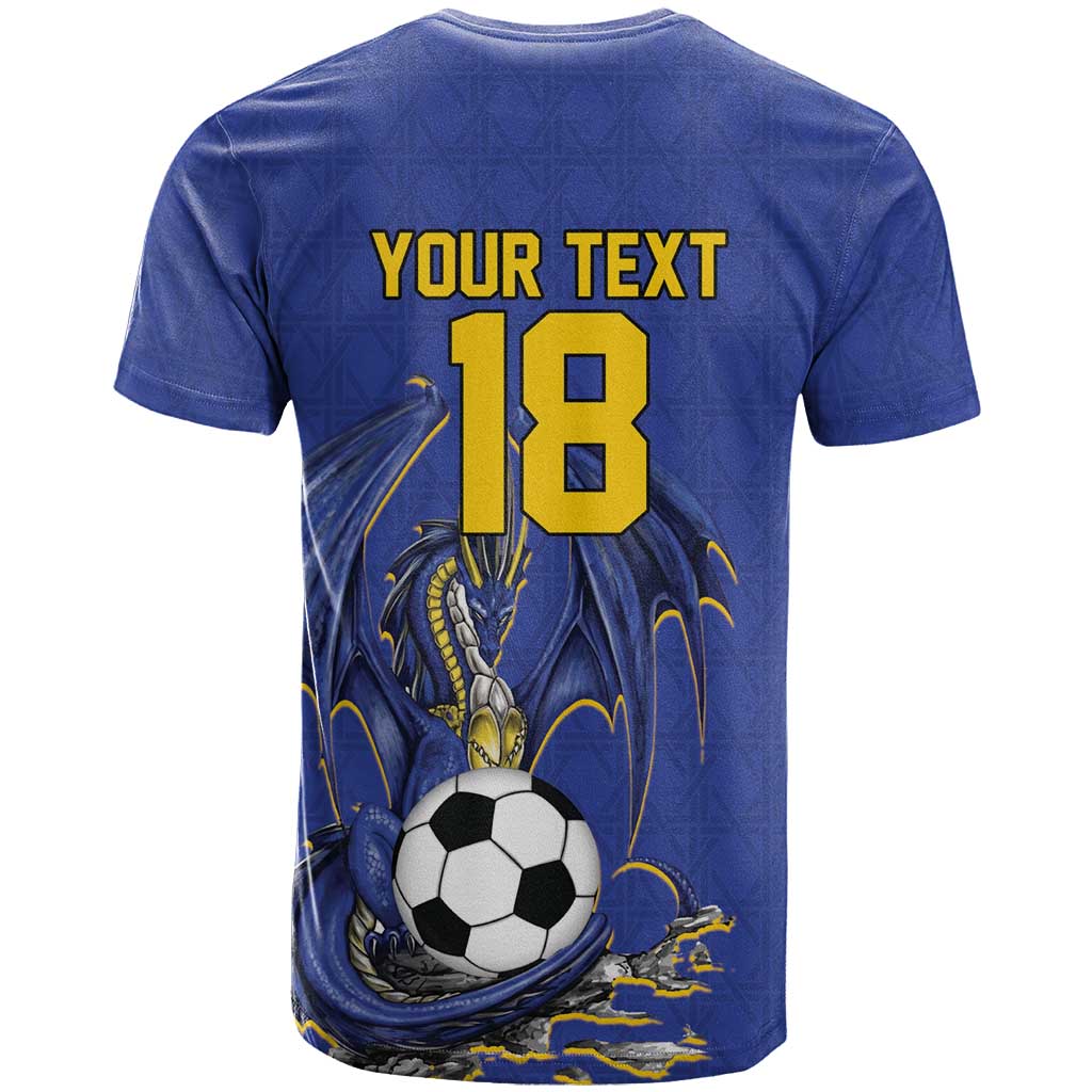 Custom Bosnia and Herzegovina Football 2026 T Shirt Blue Dragon National Pride