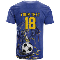 Custom Bosnia and Herzegovina Football 2026 T Shirt Blue Dragon National Pride