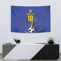 Custom Bosnia and Herzegovina Football 2026 Tapestry Blue Dragon National Pride