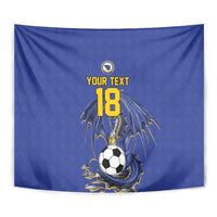 Custom Bosnia and Herzegovina Football 2026 Tapestry Blue Dragon National Pride
