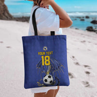 Custom Bosnia and Herzegovina Football 2026 Tote Bag Blue Dragon National Pride