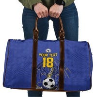 Custom Bosnia and Herzegovina Football 2026 Travel Bag Blue Dragon National Pride