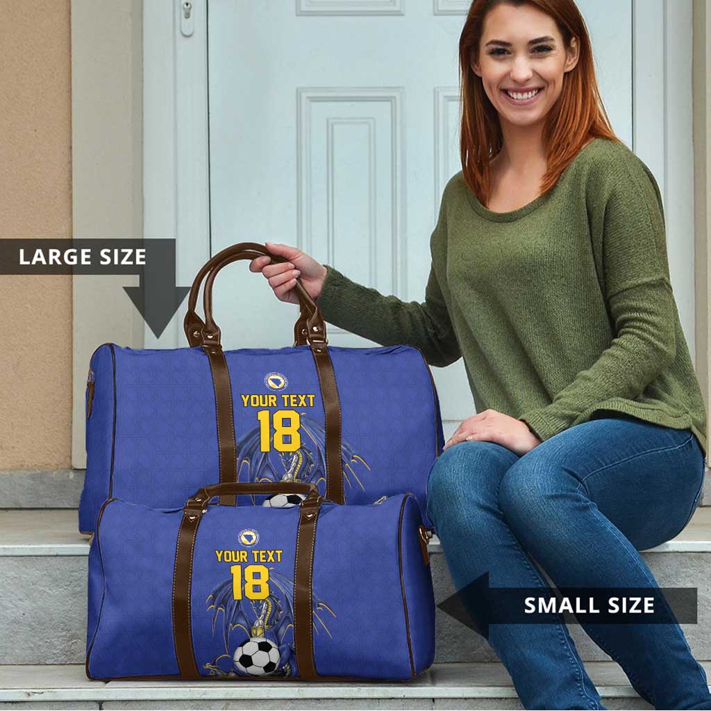Custom Bosnia and Herzegovina Football 2026 Travel Bag Blue Dragon National Pride