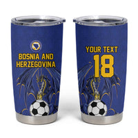 Custom Bosnia and Herzegovina Football 2026 Tumbler Cup Blue Dragon National Pride