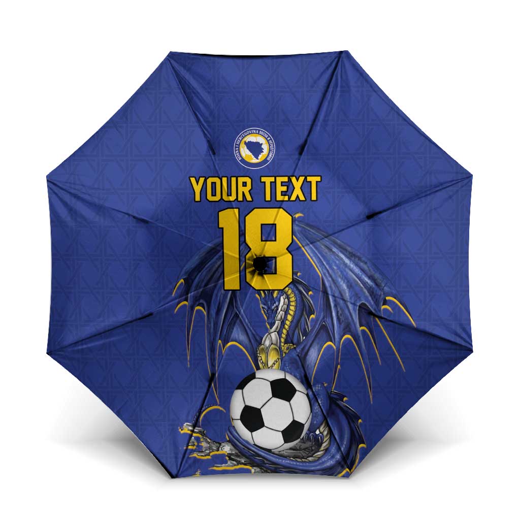 Custom Bosnia and Herzegovina Football 2026 Umbrella Blue Dragon National Pride