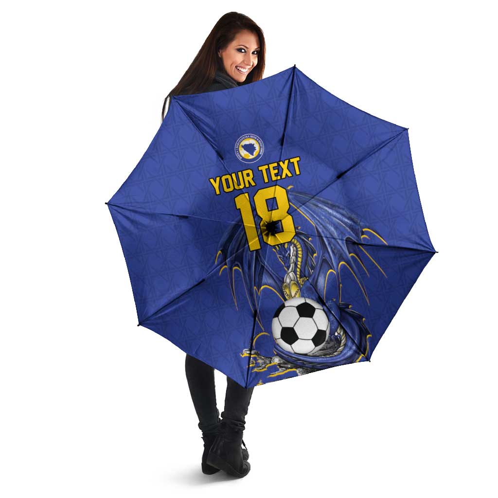Custom Bosnia and Herzegovina Football 2026 Umbrella Blue Dragon National Pride