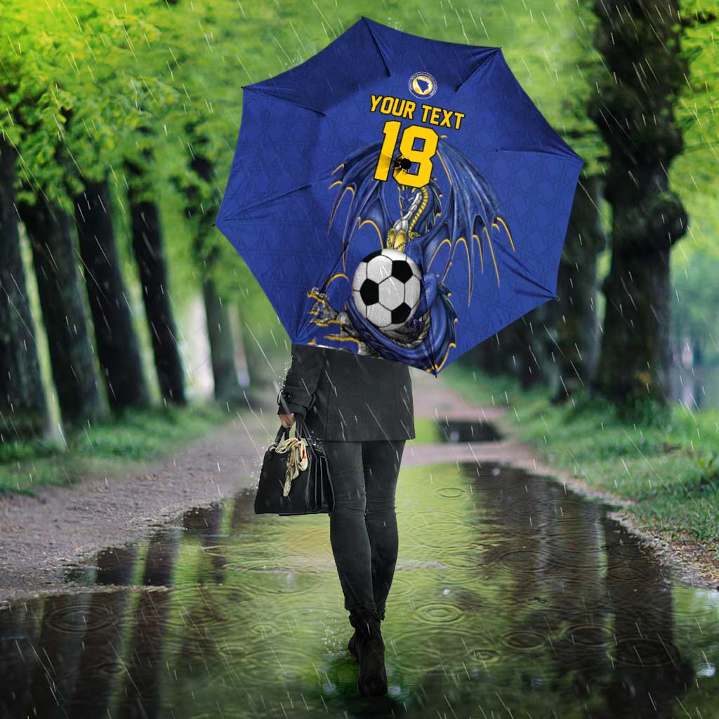 Custom Bosnia and Herzegovina Football 2026 Umbrella Blue Dragon National Pride