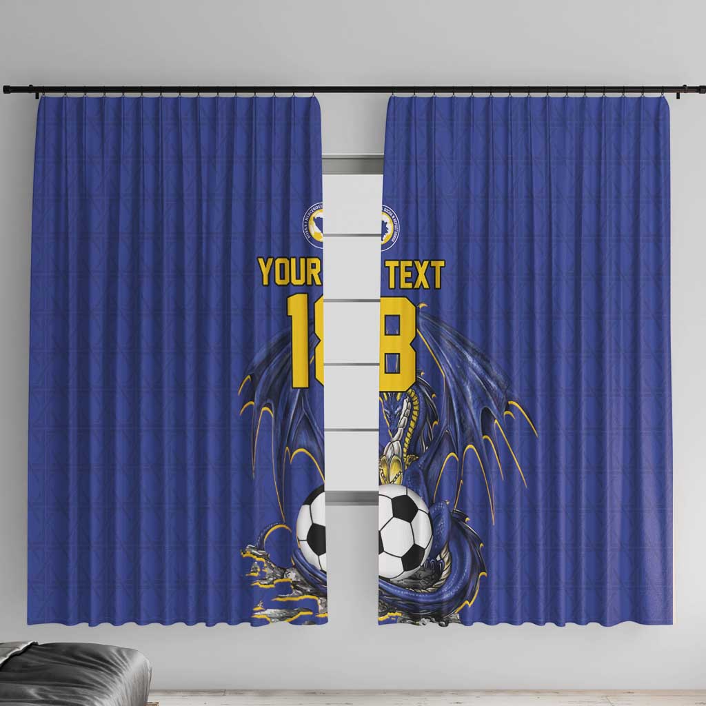 Custom Bosnia and Herzegovina Football 2026 Window Curtain Blue Dragon National Pride
