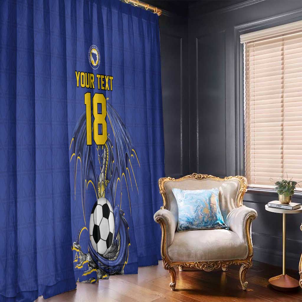 Custom Bosnia and Herzegovina Football 2026 Window Curtain Blue Dragon National Pride