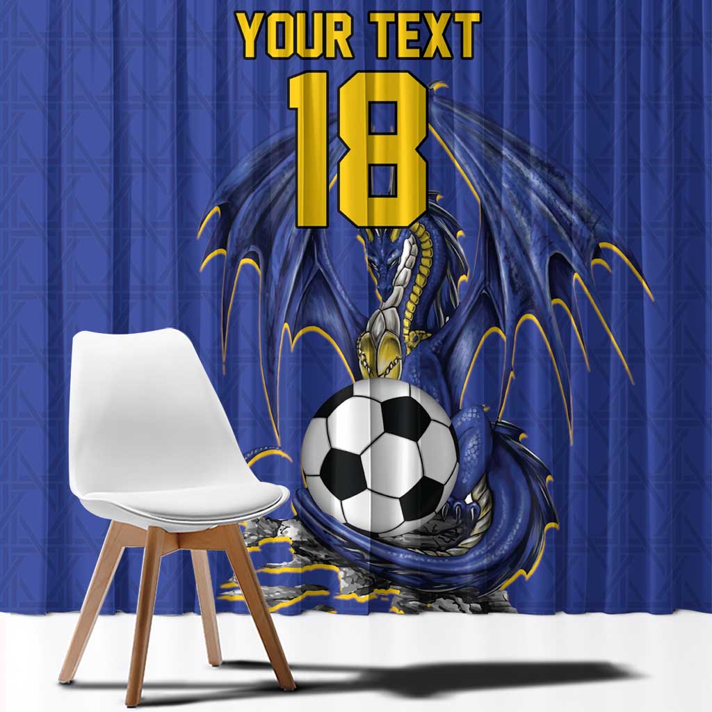 Custom Bosnia and Herzegovina Football 2026 Window Curtain Blue Dragon National Pride