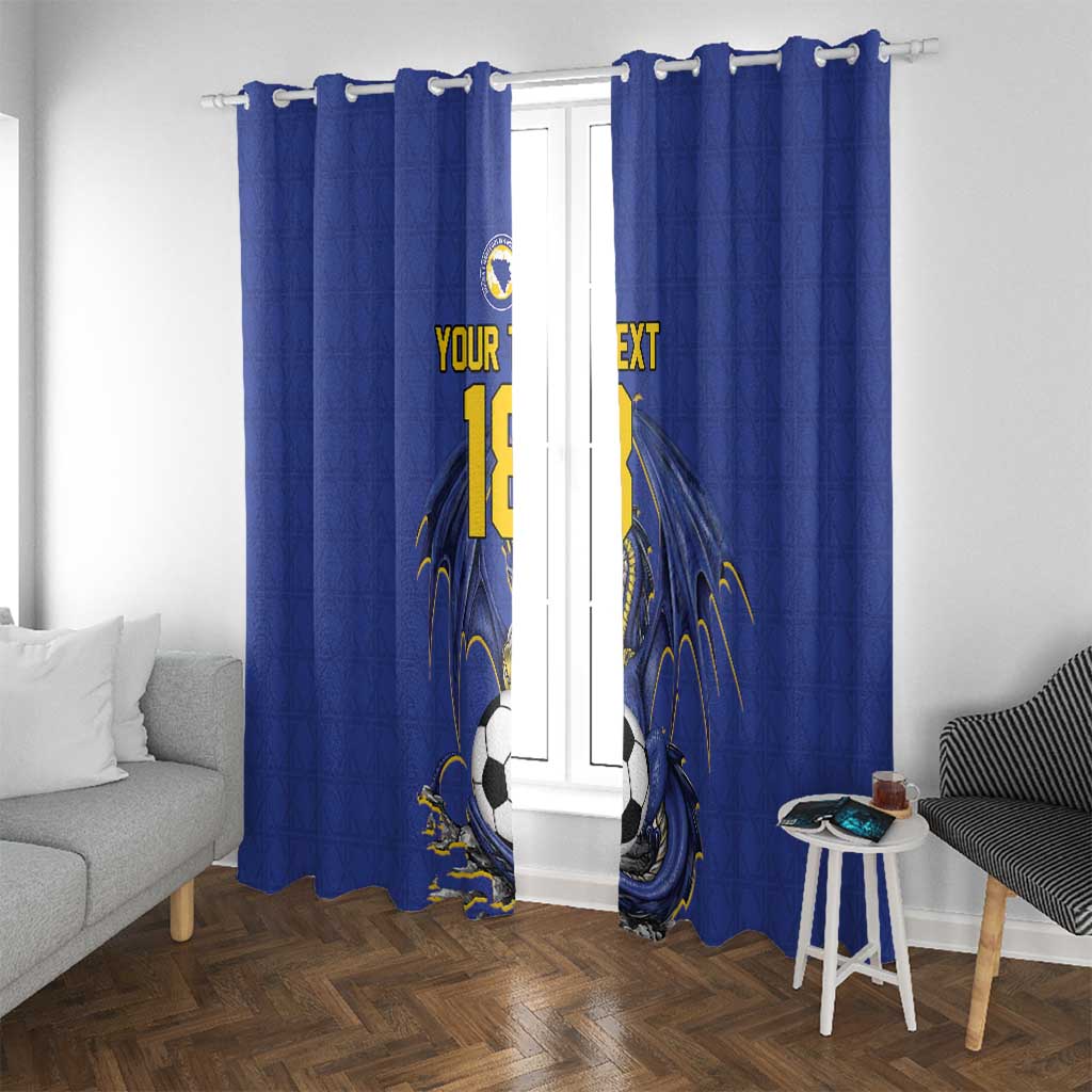 Custom Bosnia and Herzegovina Football 2026 Window Curtain Blue Dragon National Pride
