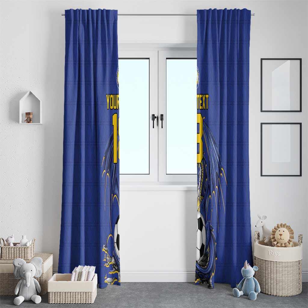 Custom Bosnia and Herzegovina Football 2026 Window Curtain Blue Dragon National Pride