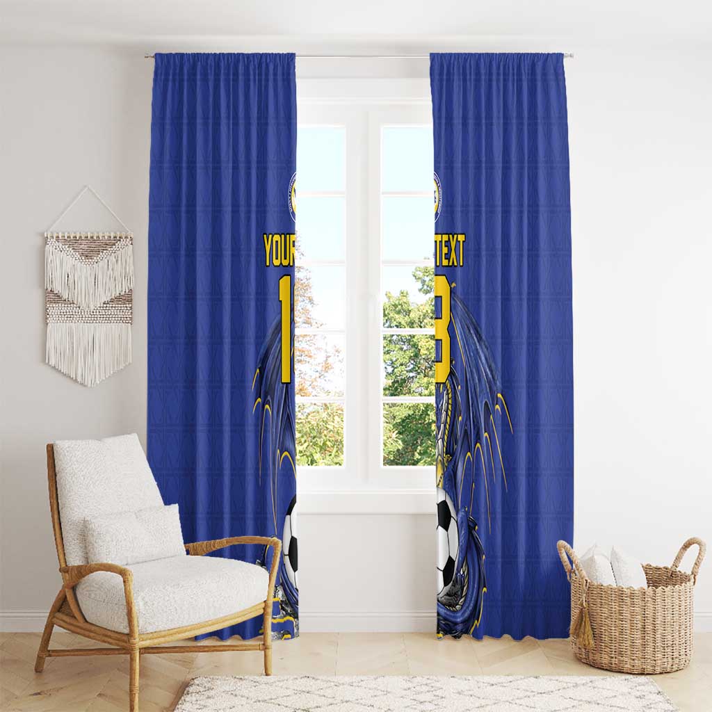 Custom Bosnia and Herzegovina Football 2026 Window Curtain Blue Dragon National Pride