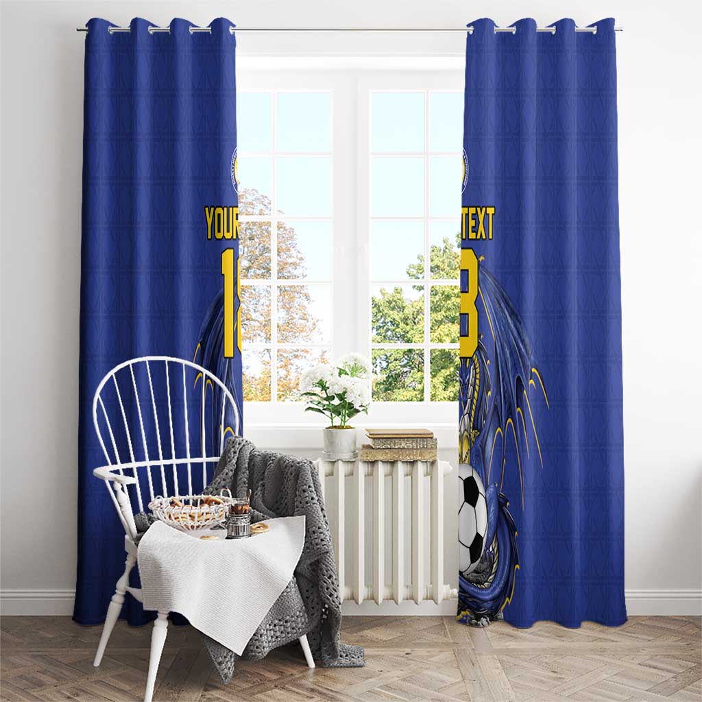 Custom Bosnia and Herzegovina Football 2026 Window Curtain Blue Dragon National Pride