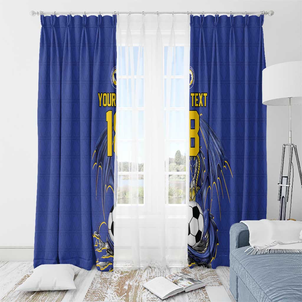 Custom Bosnia and Herzegovina Football 2026 Window Curtain Blue Dragon National Pride