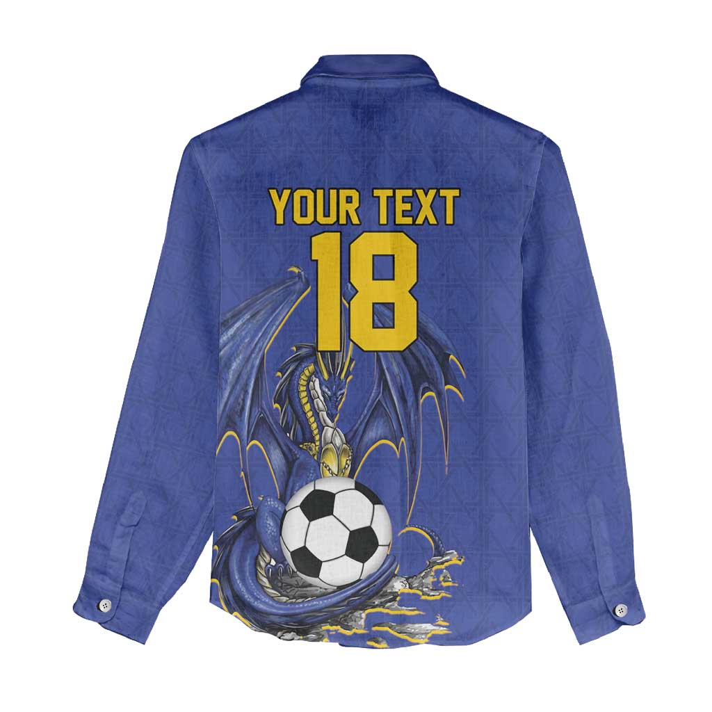 Custom Bosnia and Herzegovina Football 2026 Women Casual Shirt Blue Dragon National Pride