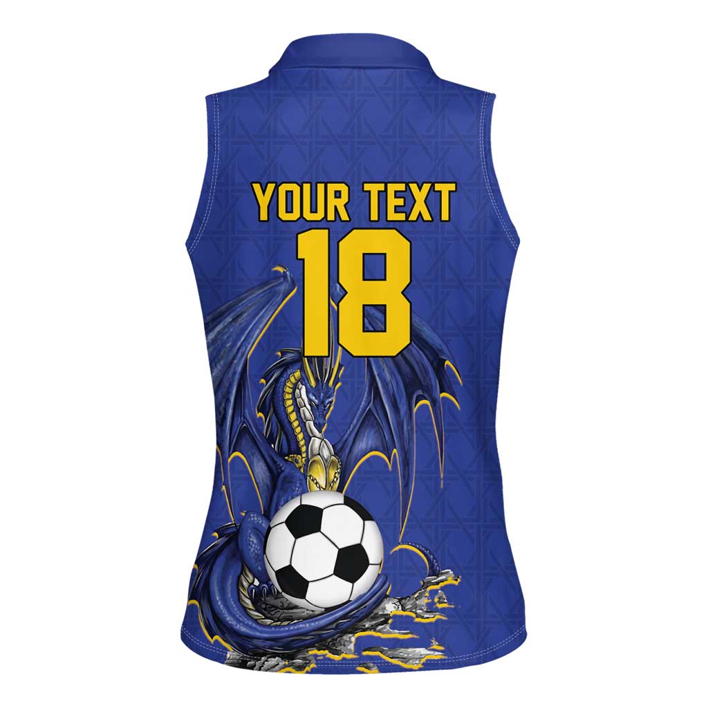 Custom Bosnia and Herzegovina Football 2026 Women Sleeveless Polo Shirt Blue Dragon National Pride