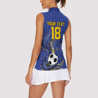 Custom Bosnia and Herzegovina Football 2026 Women Sleeveless Polo Shirt Blue Dragon National Pride