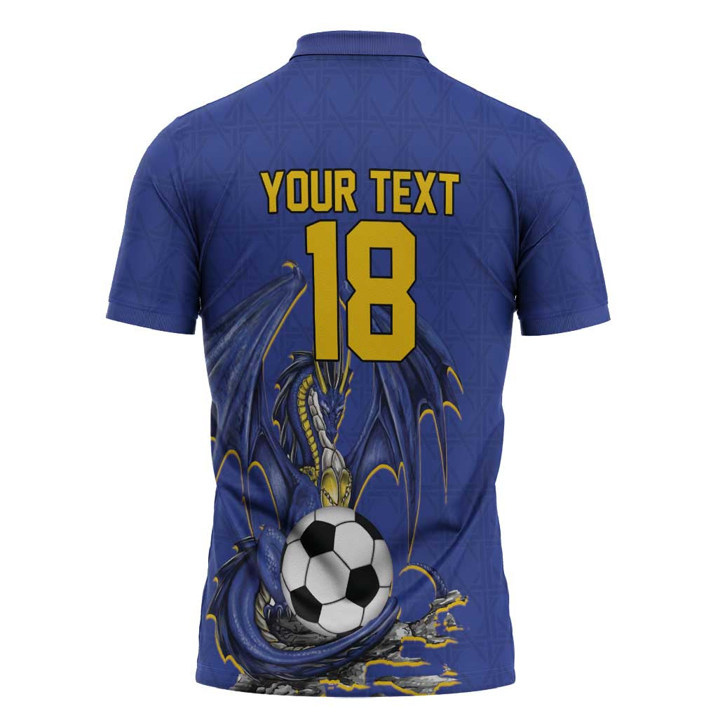 Custom Bosnia and Herzegovina Football 2026 Zipper Polo Shirt Blue Dragon National Pride