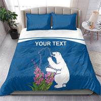 Personalized Greenland National Day Bedding Set Polar Bear With Dwarf Fireweed
