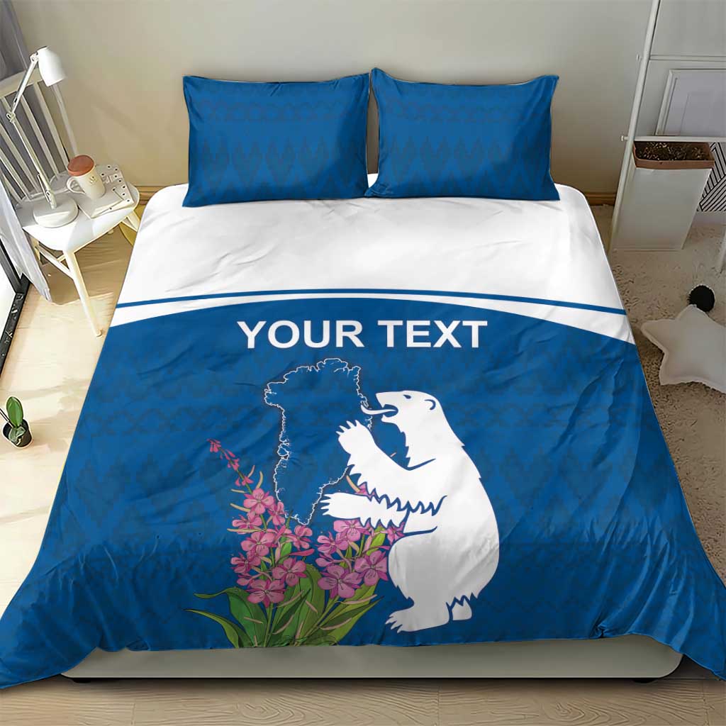 Personalized Greenland National Day Bedding Set Polar Bear With Dwarf Fireweed