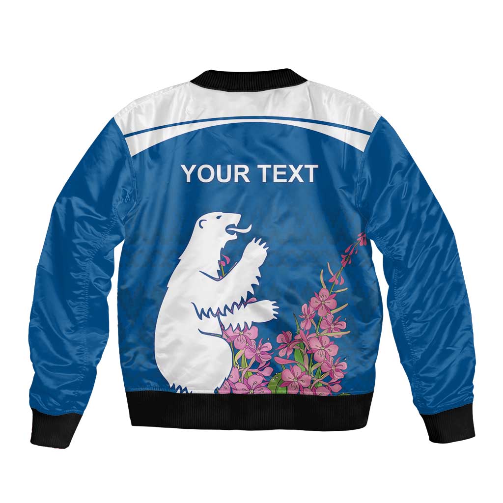 Personalized Greenland National Day Bomber Jacket Polar Bear With Dwarf Fireweed