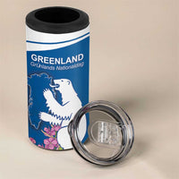 Personalized Greenland National Day 4 in 1 Can Cooler Tumbler Polar Bear With Dwarf Fireweed